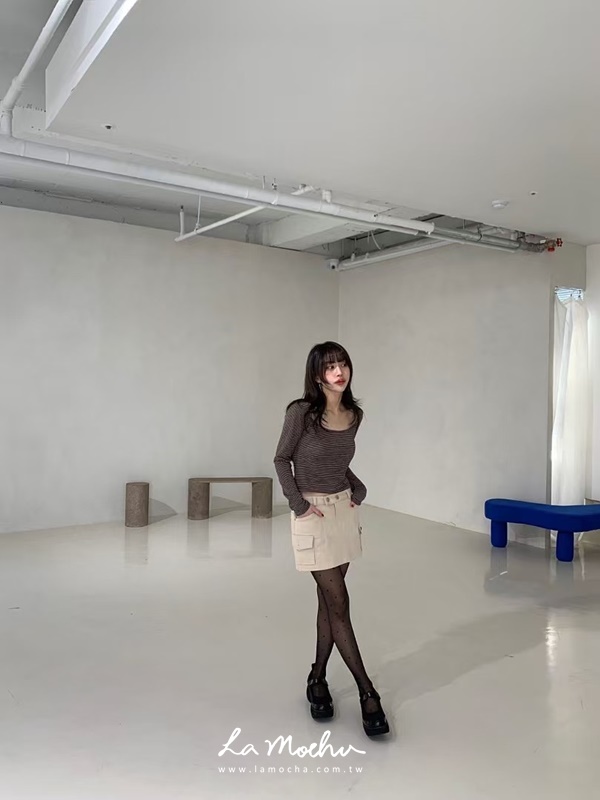 中腰銀釦雙口袋褲裙 (闆娘.花花清單)